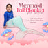 Mermaid Tail Blanket for Girls - Super Soft Flannel Sleeping Snuggle Blanket with Bonus Doll Blanket, Wearable Cozy Mermaid Tail Blankie Aqua/Pink...