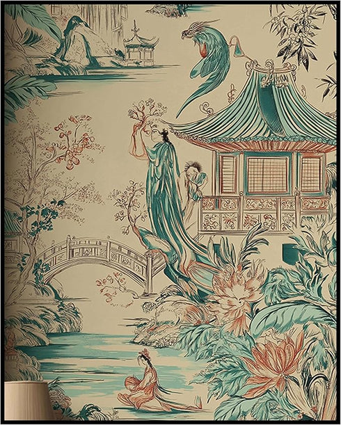 Posterizer 1 pcs-inspired by traditional Chinoiserie art-intricate design 2-Collectibles & Fine Art-Vintage Art-Gift for Men Women Entrepreneur Te...