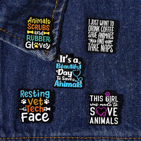 Positive Quotes Brooch Badge Protect Animal Theme Brooch Creative Brooch Colorful Letter Phrase Metal Badge Drip Oil Hard Enamel Pin Fashion Cloth...