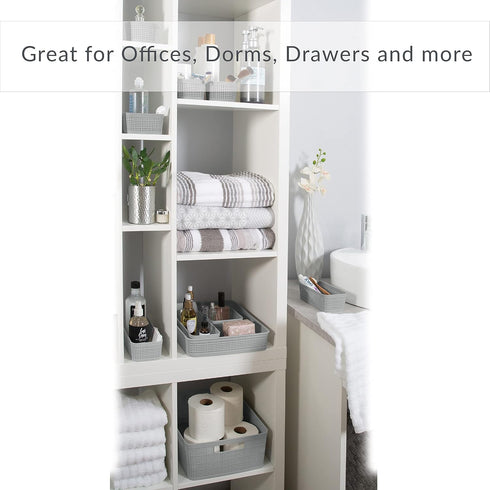 Simplify 6 Piece Organizing Set | Multiple Size Bins | Multipurpose | Office | Desk | Dorm | Bathroom | Storage Basket | Small Items | Accessories...
