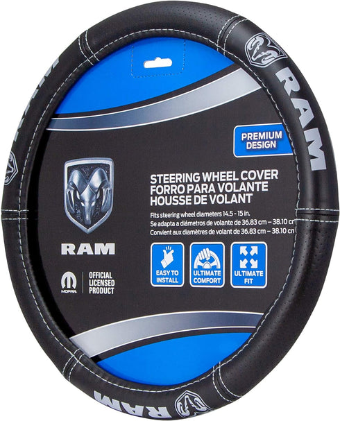 Plasticolor 006697R25 Ram Deluxe Elite Steering Wheel Cover - Gray Logo...