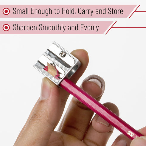 Mr. Pen- Handheld Metal Pencil Sharpener with 2 Holes, Pack of 12, Silver, Colored Pencil Sharpener, Pencil Sharpeners Handheld Pencil Sharpener M...