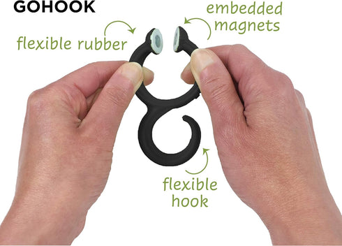 GoHook, Green - Versatile Magnetic Hooks Hold Essential Go-To Items in the Kitchen, Bathrooms, Closets, and On the Go-Flexible S Hook Design is Po...