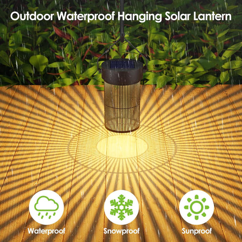 Mlambert Solar Lantern Outdoor Waterproof, Solar Hanging Lights Table Lamp, Solar Powered Outdoor Lights for Patio, Garden, Yard, Metal Decorative...