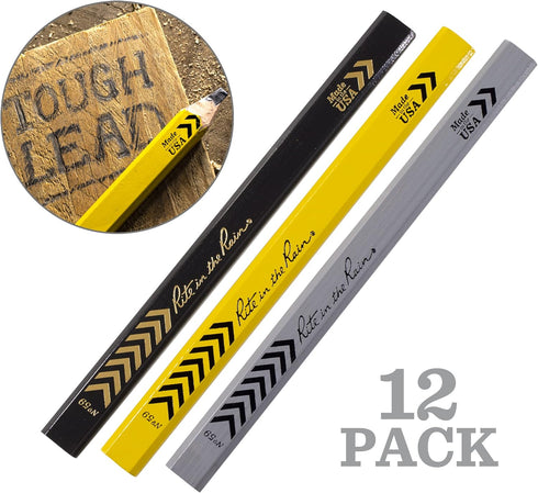 Rite in the Rain All-Weather Carpenter Pencils, Tough Medium HB Lead, Made in the USA, 12 pack (No. 59-12)...