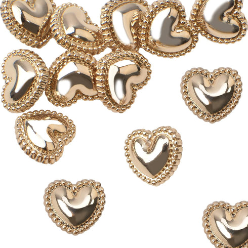 30 Pcs Metal Heart Buttons, Gold Retro Vintage Buttons Heart Metal Buttons Sew on Buttons Embellishments for DIY Crafts, 15mm...