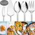 5-Piece Serving Utensils, E-far Stainless Steel Scalloped Edge Hostess Serving Set for Buffet Party Kitchen Restaurant, Mirror Finished & Dishwash...