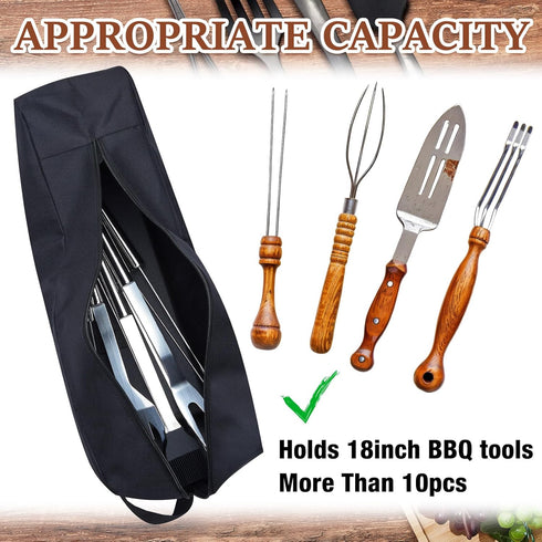 Amylove 2 Pcs Grill Tool Storage Bags BBQ Utensil Grilling Bags Oxford Cloth Barbecue Holder Pouch Foldable Hardware Grill Accessory Storage Bag G...