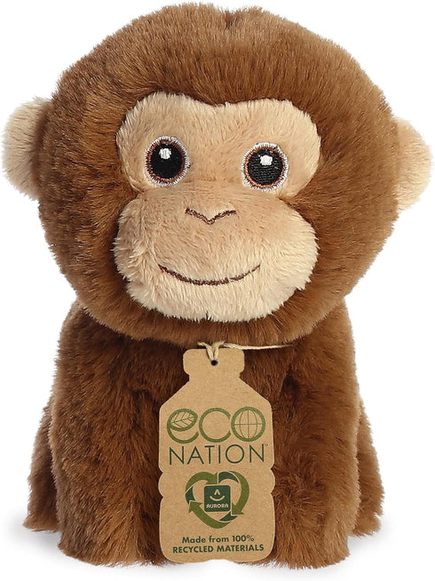 Aurora® Eco-Friendly Eco Nation™ Mini Monkey Stuffed Animal - Environmental Consciousness - Recycled Materials - Brown 5 Inches...