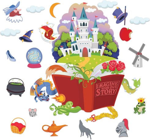 Eureka Once Upon A Dream Imagine Your Own Story Classroom Bulletin Board Set for Teachers, 22 Pieces...