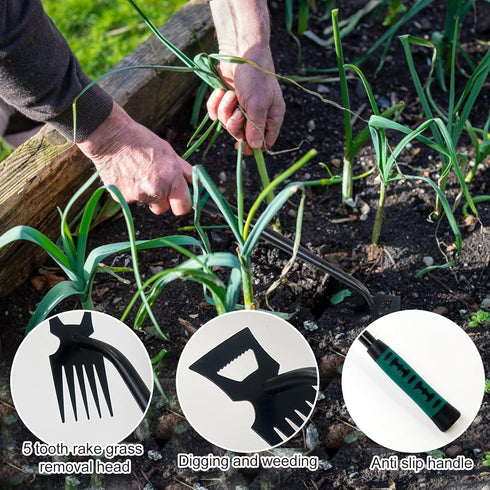 MINGRI Weed Puller Tool, Portable Garden Weeder Tool, Weed Remover Tool, Hand Weeding Tool with Gloves, Manganese Steel Forged Hand Weeder, Uproot...