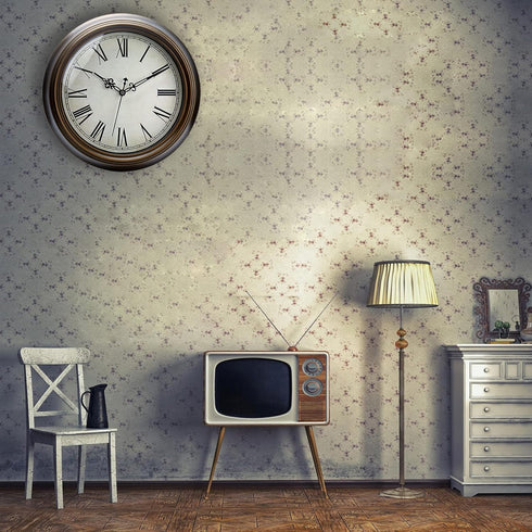Plumeet Large Metal Wall Clock, 13'' Non Ticking Classic Retro Silent Iron Clocks Decorative Kitchen Living Room Bedroom, Roman Numerals, Battery ...