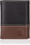 Timberland mens Leather Trifold Wallet With Id Window, Black/Brown (Hunter), One Size...