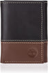 Timberland mens Leather Trifold Wallet With Id Window, Black/Brown (Hunter), One Size...