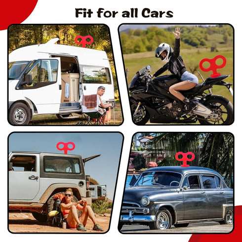 3D Car Wind Up Key, Cute Clockwork Wind Up Key for Back of Car Roof Decoration (red)...