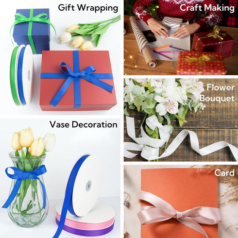 5/8 Inch 100 Yards Solid Grosgrain Ribbon Red, Polyester Fabric Ribbon 1 Roll for Gift Wrapping, Package, Wedding Party Decoration, Craft and Sewi...