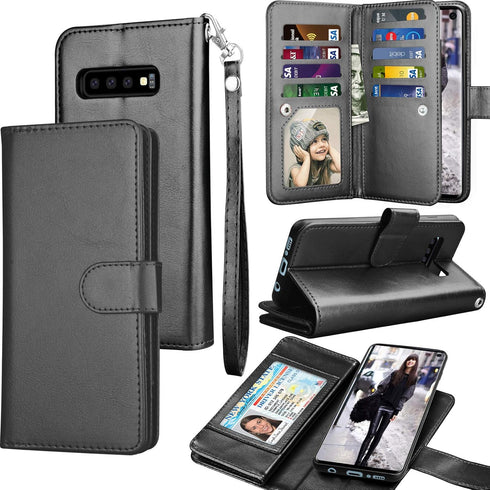 Tekcoo for Galaxy S10 Case, Samsung S10 Wallet Case / S10 PU Leather Case, Luxury Cash Credit Card Slots Holder Carrying Folio Flip Cover [Detacha...