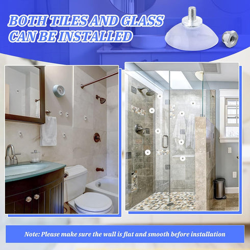 20 Pcs Suction Cups for Glass Window Screw Suction Pads 1.73"/44mm PVC Clear Sucker Pads with Cap Nut M6 Thread for Home Organization Bathroom Win...
