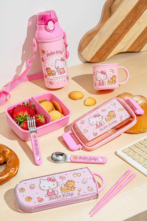 Hello Kitty Utensil Set - Includes Reusable Fork, Spoon, Chopsticks and Carrying Case - Authentic Japanese Design - Durable, Dishwasher Safe- Swee...