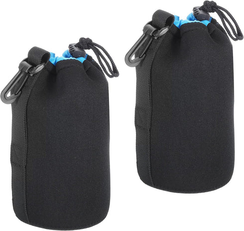 PATIKIL Camera Lens Bag, 2 Pcs 3.9" IDx7.1 H Drawstring Lens Pouch with Thick Protective Neoprene, Lens Case for DSLR Camera Lens, Water Coffee Cu...