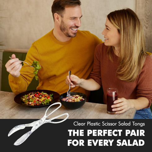 Chef Craft Premium Salad Scissor Tongs, 11.25 inch, Clear...