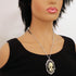 Gothic Lolita Skull Cameo in Pewter Frame Pendant Necklace...