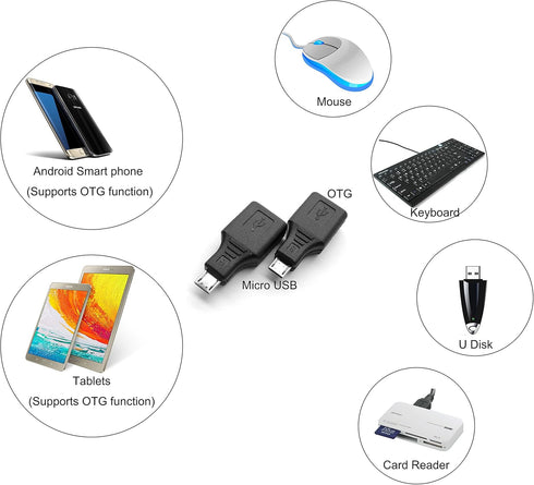 USB 2.0 Micro USB Male to USB Female OTG Adapter (2 Pack)...