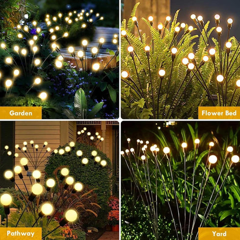 SUNYAO Solar Garden Lights, New Upgraded 2 Pack Solar Firefly Lights, Wind Swaying Firefly Lights, Christmas Lights Outdoor, for Yard Lawn Pathway...