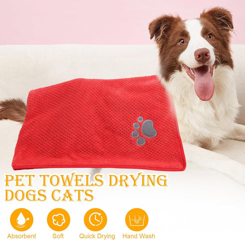 Dog Towels for Drying Dogs Two Pack Dog Bath Towel pet Towel Absorbent Microfiber Durable Prevent mud Dirty for Dogs Cats Small Animal Bathing Gro...