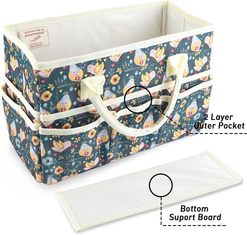 qianshan Craft Organizer Tote Bag with Multiple Pockets, Large Art Storage Caddy with Handles for Art, Craft, Sewing, Make-up?Scrapbooking, Medica...