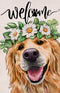 Welcome Spring Dog Golden Retriever Decorative Garden Flag, Puppy Yard Outside Decorations, Summer Farmhouse Outdoor Small Home Decor Double Sided...