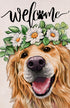 Welcome Spring Dog Golden Retriever Decorative Garden Flag, Puppy Yard Outside Decorations, Summer Farmhouse Outdoor Small Home Decor Double Sided...