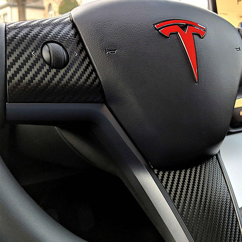 Tesla Model 3 / Model Y Steering Wheel Wrap (Carbon Fiber)...