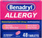 Benadryl Ultratabs Antihistamine Allergy Relief Medicine, 25 mg Diphenhydramine HCl Tablets for Relief of Cold & Allergy Symptoms Such as Sneezing...
