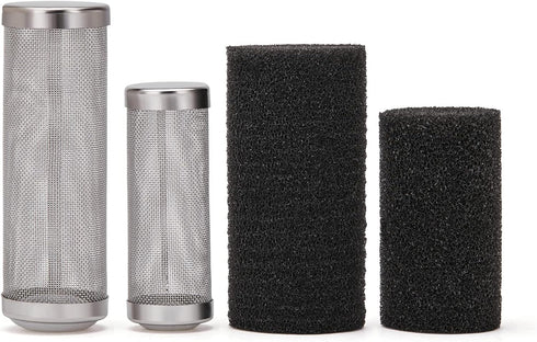 2 Pcs 12mm/16mm Stainless Steel Aquarium Filter Intake Guard Mesh Cover,Fish Tank Filter Guard with 2PCS Filter Sponge for Breeding Fish Shrimp Ta...