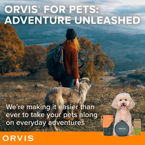 Orvis Pet Travel Collapsible Feeder with Food + Water Dish, 2-in-1, BPA Free, Food-Grade Silicone | Space-Saving Pet Travel Bowls, NonSlip Bottom ...