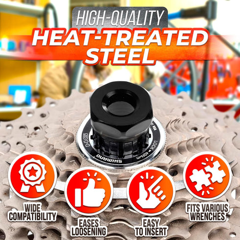 Bike Freewheel Removal Tool - Bicycle Cassette Removal Tool Bicycle Sprocket Remover & Install Tool - Free Wheel Removing Tool Cassette Lockring T...
