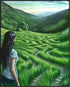 Posterizer 1 pcs-painting style art-girl and green serene hills-Landscape & Nature Art-Collectibles & Fine Art-Gift for Couples boyfriend girlfrie...