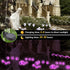 2Pcs Halloween Decoration Outdoor Solar Scary Eyeball Lights Green/Purple/Red Swaying Firefly Light 6/8/10/12 LED Waterproof Solar Path Lights for...