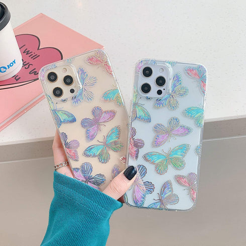 Compatible with iPhone 12/12 Pro Case for Women Girls, Glitter Red Purple Blue Green Colorful Pattern,Slim Soft Border Hard Panel Protective Phone...