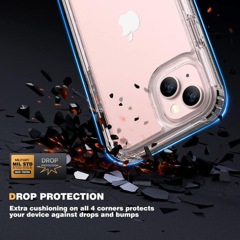 Diaclara Designed for iPhone 13 Case, Full Body Rugged Case with Built-in Touch Sensitive Anti-Scratch Screen Protector, Soft TPU Bumper Case for ...