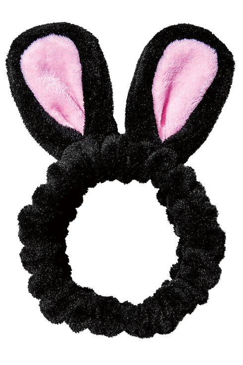 CHASIN' RABBITS Spa Headband for Washing Face – Black Rabbit | Skincare Headbands Makeup Headband for Washing Face | Black Headband Hair Styling A...