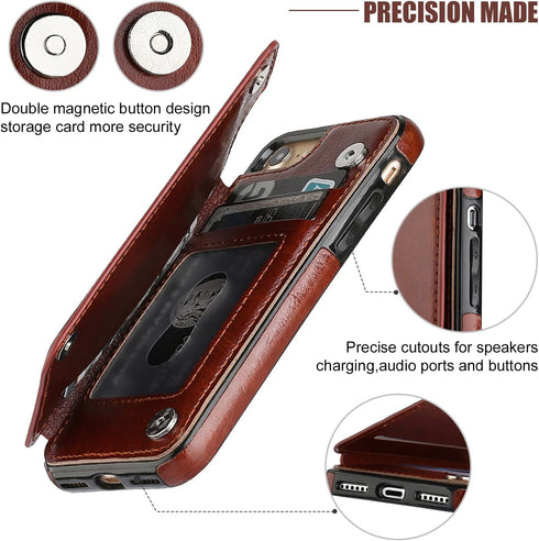 ONETOP for iPhone SE(2022) iPhone SE(2020) iPhone 7/8 Wallet Case with Card Holder, Premium PU Leather Kickstand Card Slots, Double Magnetic Clasp...