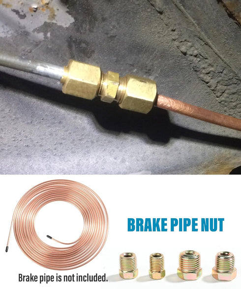 32PCS Brake Line Fittings,Brass Brake Line Fittings Kit,Metric Brake Line Invert Flare Fittings Brake Line Fittings Assortment,Brake Line Fitting ...