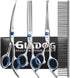 GLADOG Professional 5 in 1 Dog Grooming Scissors Set with Safety Round Tips, Sharp and Heavy-duty Pet Grooming Shears for Cats...