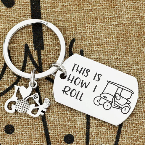 Kivosliviz Golf Gift Golfer Keychain How I Roll Golfers Keychains Gift for A Golfer Lover...