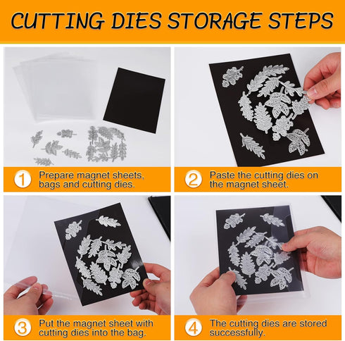 20 PCS Stamp and Die Storage Bag and Rubber Magnetic Sheets,die storage Set for Storage Die Cutting?DIY Scrapbooking....