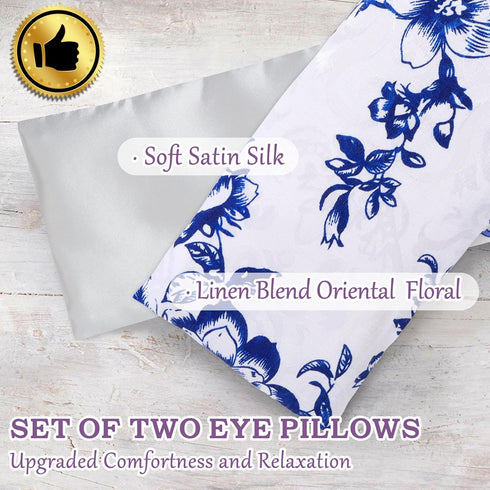 Hihealer 2-Pack Lavender Silk Eye Pillow, Relaxation Gift for Women, Weighted Eye Mask, Sinus Heating, Moist Heat Under Eye Bag, Meditation Access...