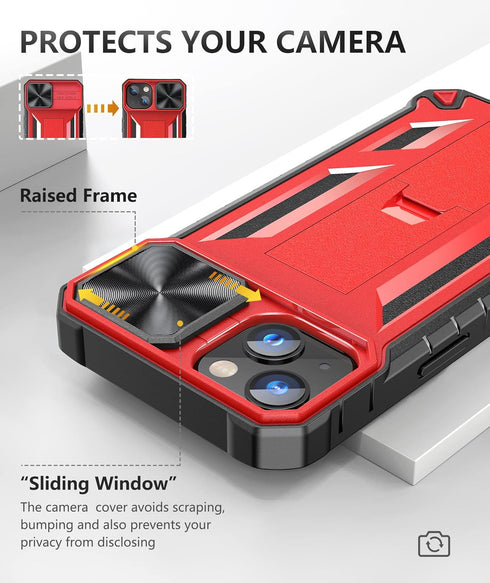 SOiOS for iPhone 13 iPhone14 Case with stand: iPhone 13 iPhone14 Cover with Kickstand | Shockproof Military Grade Protective Cell Phone Case | TPU...