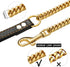 Chain Dog Leash Metal Chew Proof 12MM Pet Leash Chain with Leather Padded Handle for Large Medium Small Dogs(Total Length of 3ft)...